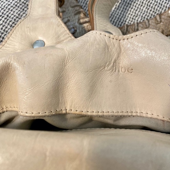 Chloe Tan and Cream Textured Leather Shoulder Bag - Picture 9 of 10